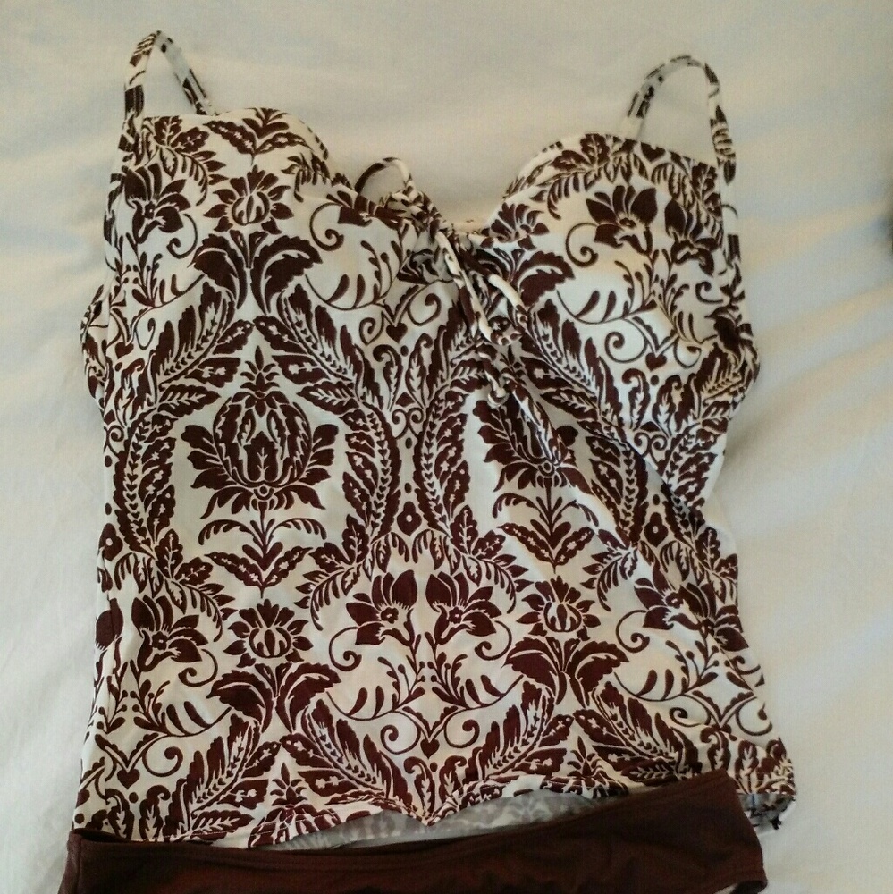 Victoria's Secret tankini 38C/L brown white